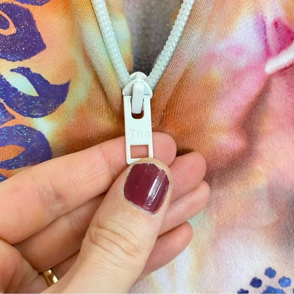 Aritzia TNA Sweatfleece Women Size Small Cozy Fleece Mega Fit 1/4 Zip Sweatshirt - Picture 5 of 12